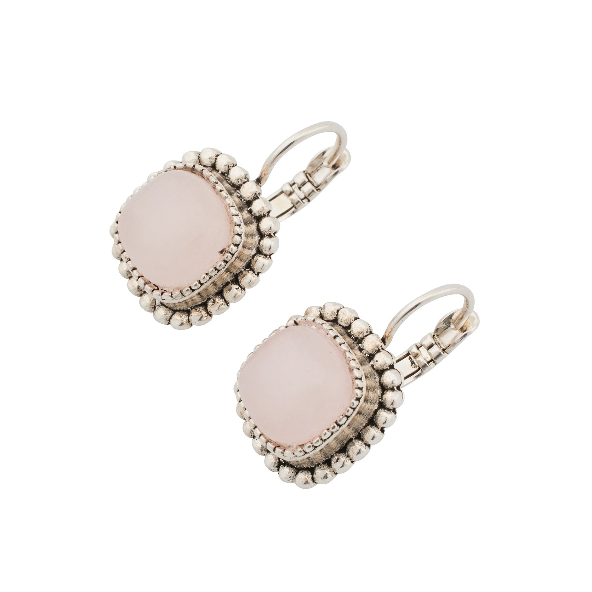 Boucles D'oreilles Dormeuses Modernistes Argent - Bijou Vintage 5837 - Parfait état